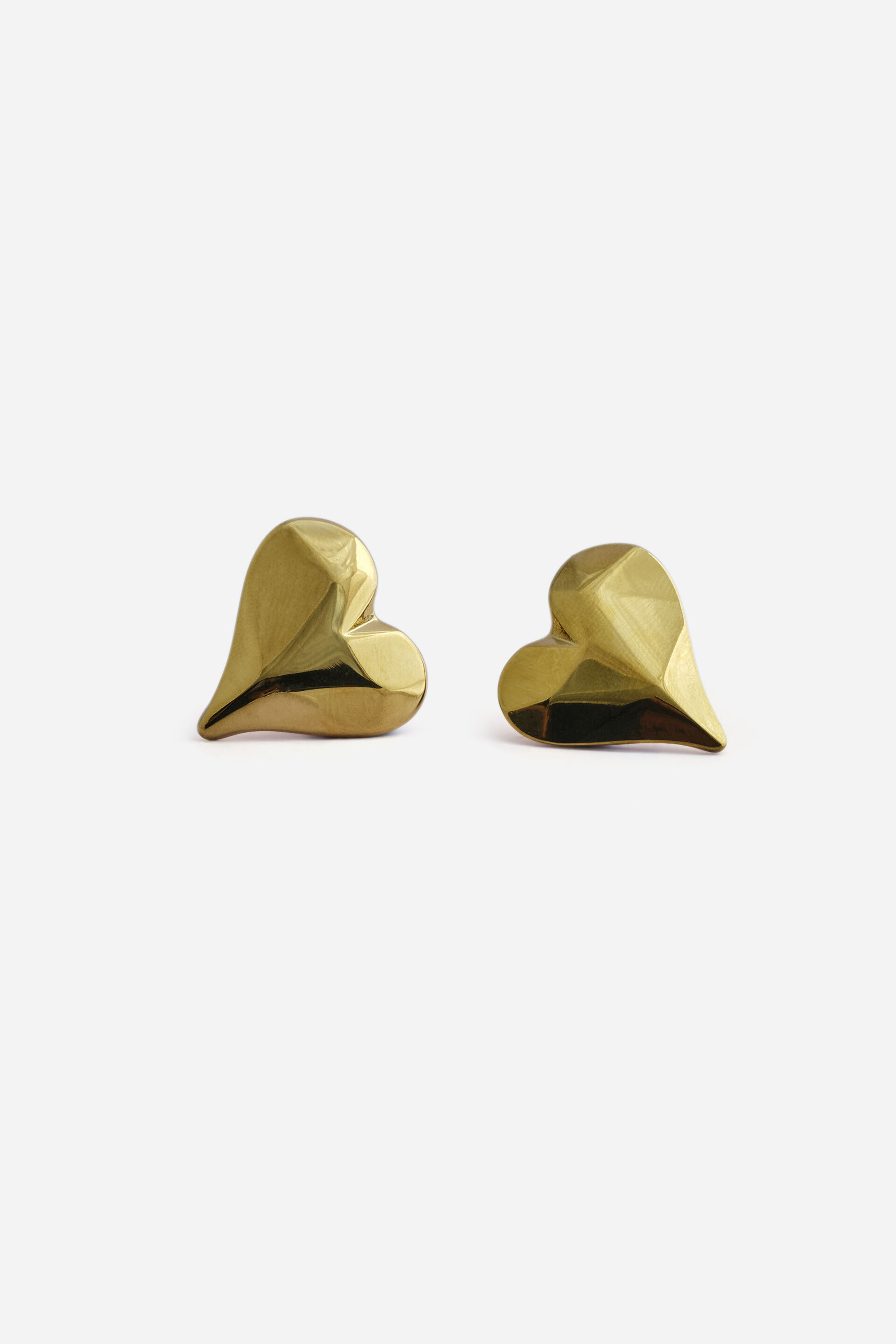 Folded Heart Stud Earrings, , image 3